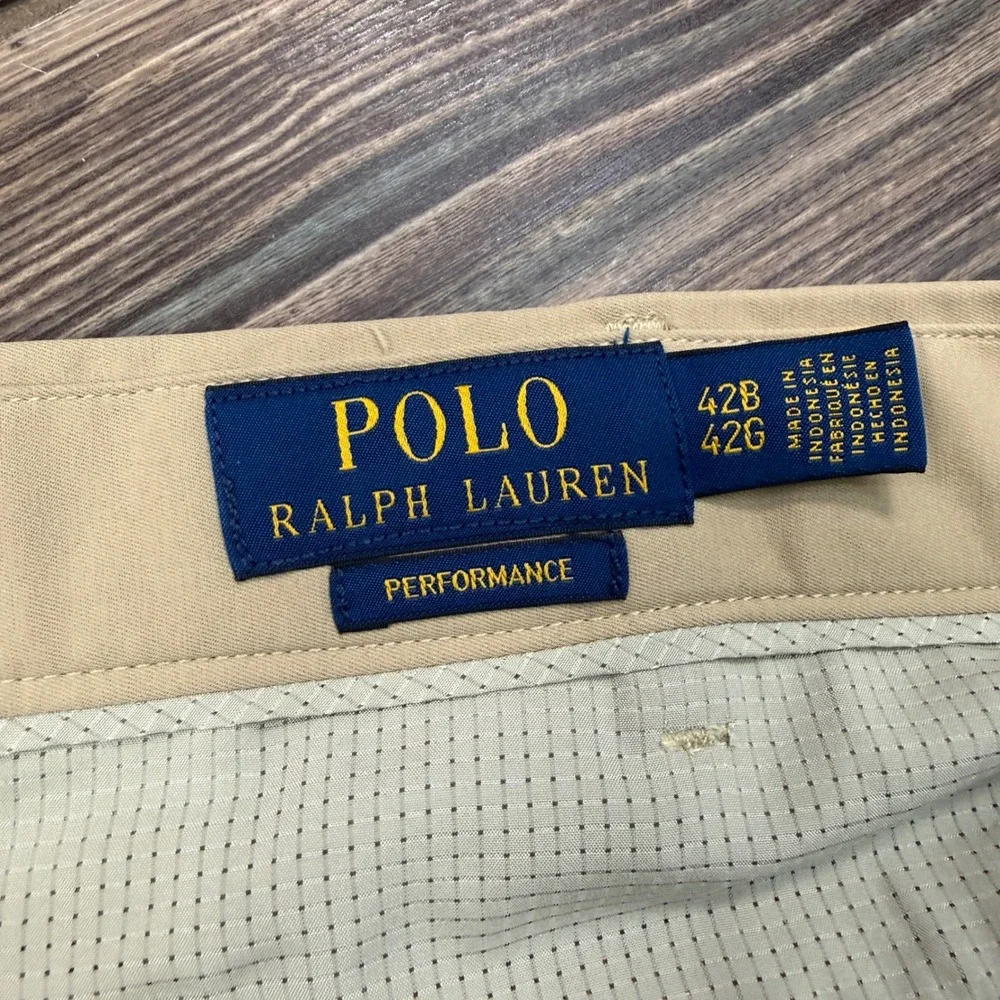 Polo Ralph Lauren Mens Size 42B Performance Golf Shorts Khaki Tan Stretch New